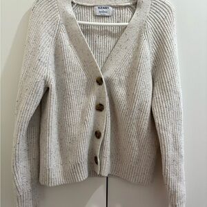 Old Navy Women's Speckled Cream Cardigan